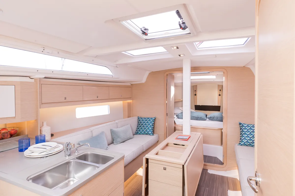 Salon of Sunsail 37.3 Premium Plus, a Dufour 37 sailboat at Dubrovnik, Croatia