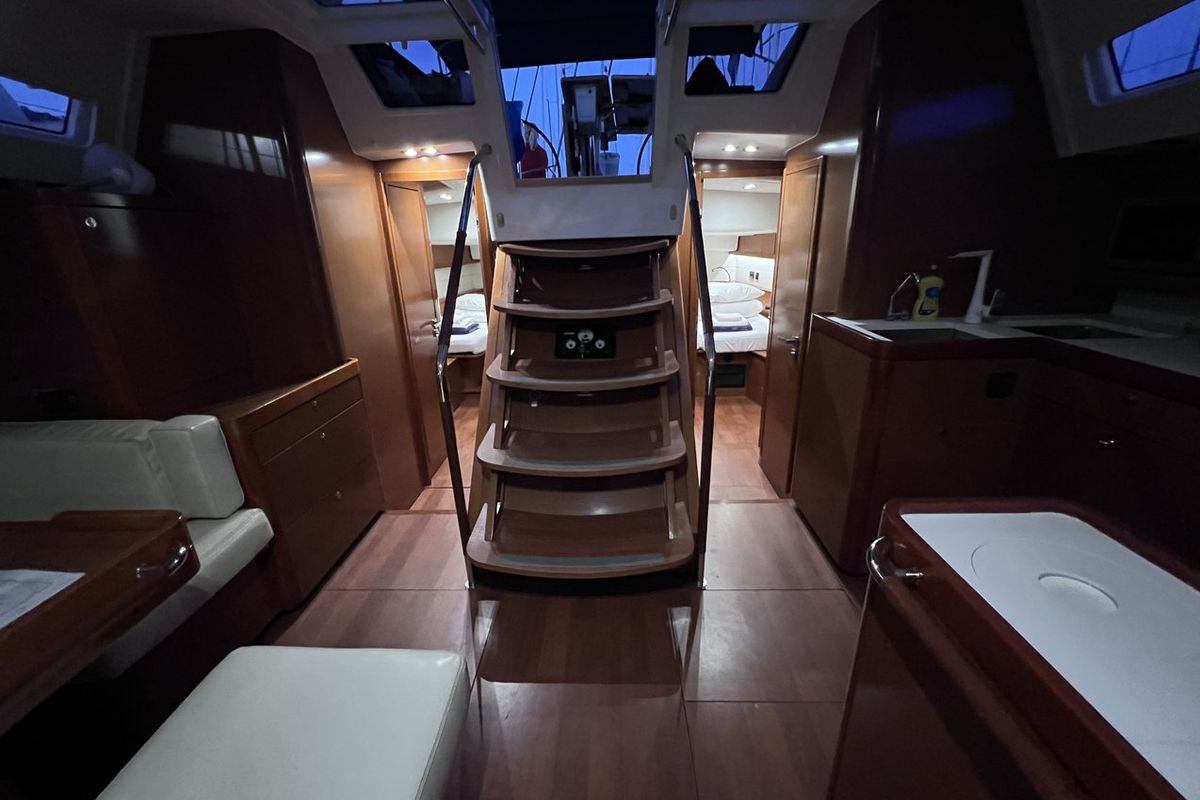 Salon of Eol I, a Beneteau Oceanis 60 sailboat at Split, Croatia