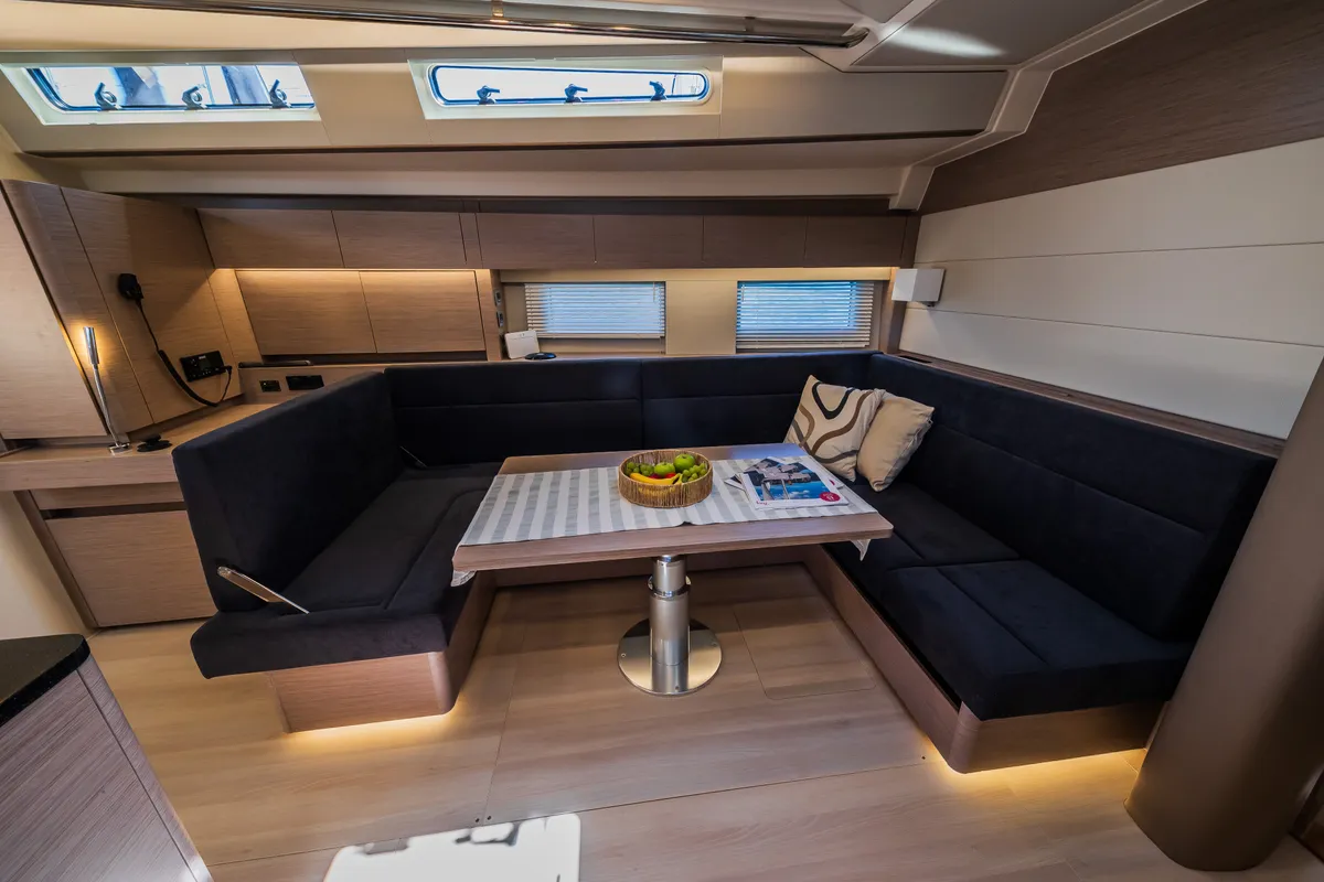 Salon of Eywa, a Hanse Yachts Hanse 588 sailboat at Grad Kaštela, Croatia