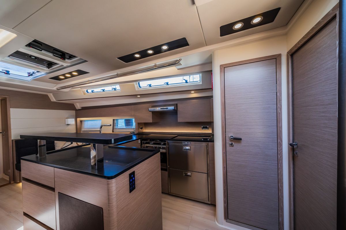 Galley of Eywa, a Hanse Yachts Hanse 588 sailboat at Grad Kaštela, Croatia