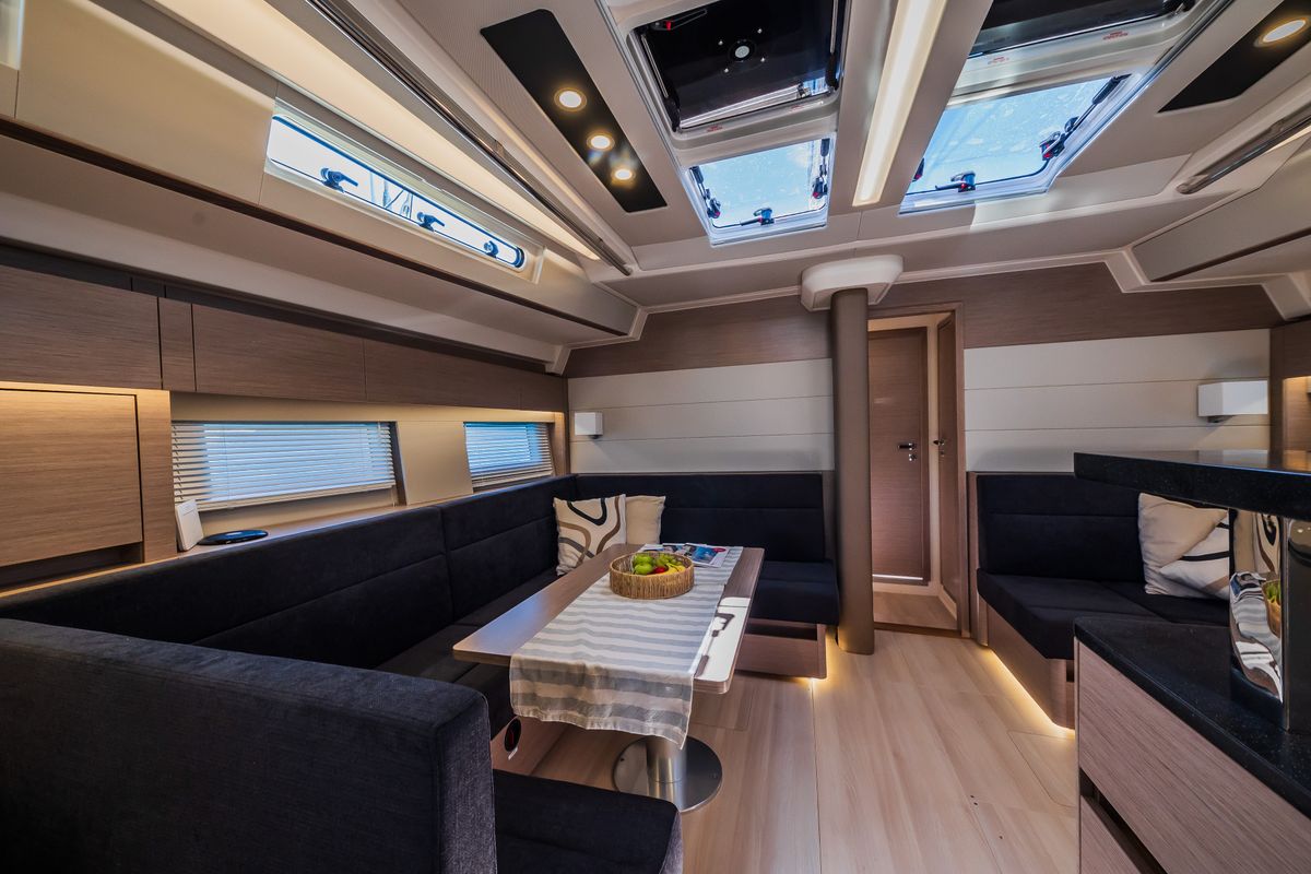 Salon of Eywa, a Hanse Yachts Hanse 588 sailboat at Grad Kaštela, Croatia