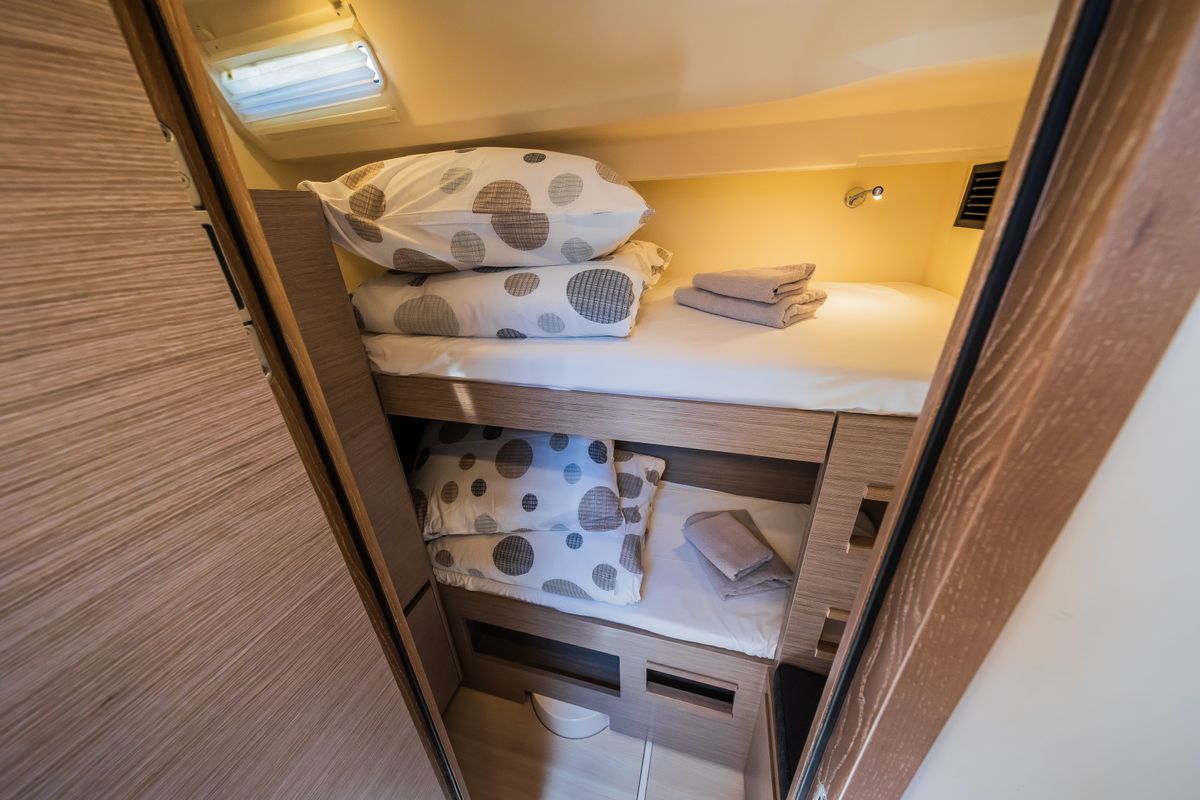 Cabin on Eywa, a Hanse Yachts Hanse 588 sailboat at Grad Kaštela, Croatia