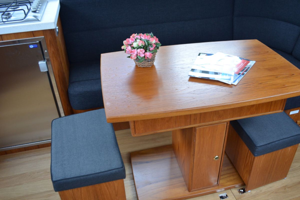 Salon of Drait 133, a De Drait Advantage 38 motorboat at Drachten, Netherlands