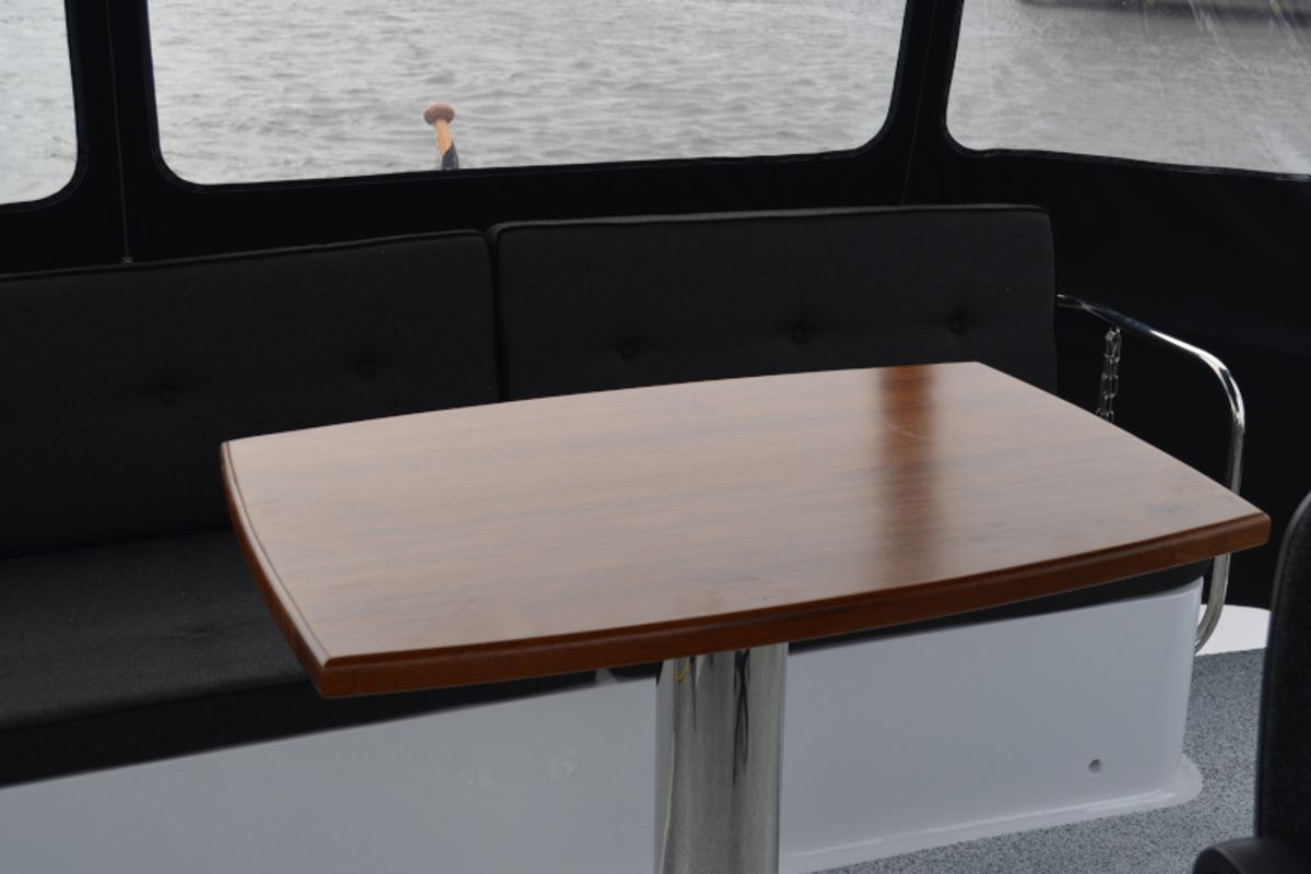 Deck of Drait 133, a De Drait Advantage 38 motorboat at Drachten, Netherlands