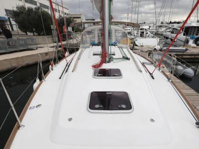 Deck of Star Elisabeth , a Beneteau Oceanis 34 sailboat at Punat, Croatia