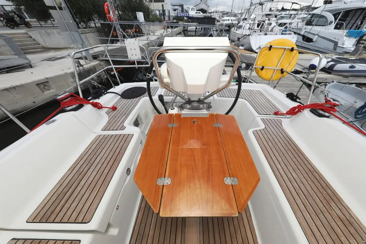 Cockpit of Star Elisabeth , a Beneteau Oceanis 34 sailboat at Punat, Croatia