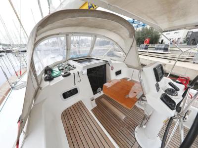 Cockpit of Star Elisabeth , a Beneteau Oceanis 34 sailboat at Punat, Croatia