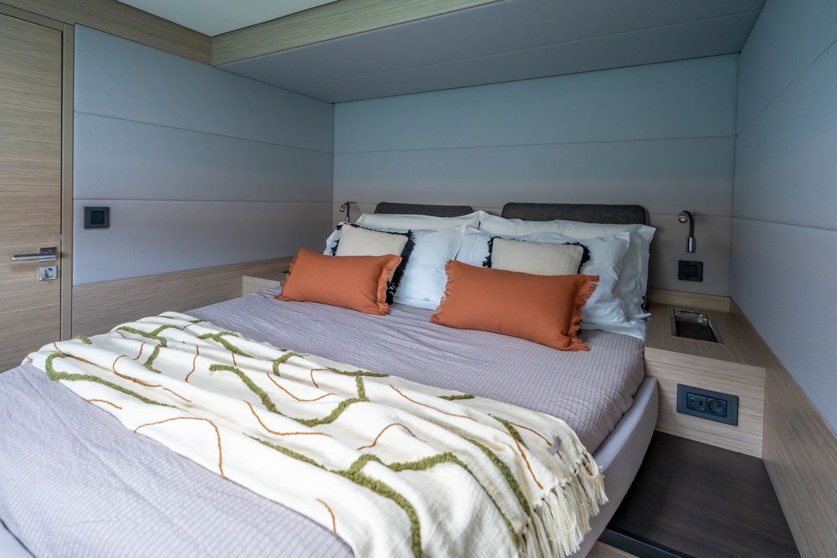 Cabin on Vega, a Lagoon 55 catamaran at Capo d'Orlando, Italy