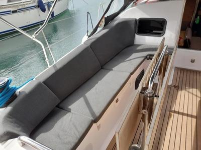 Deck of Marialen, a Elan Impression 45.1 sailboat at Athens, Greece