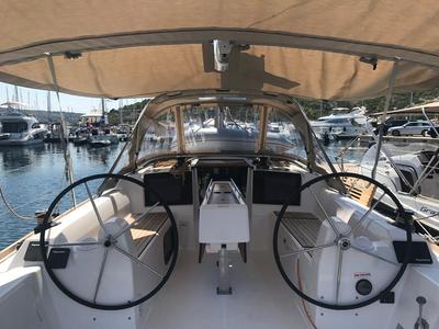 Cockpit of Mio, a Dufour 310 GL sailboat at Primošten, Croatia