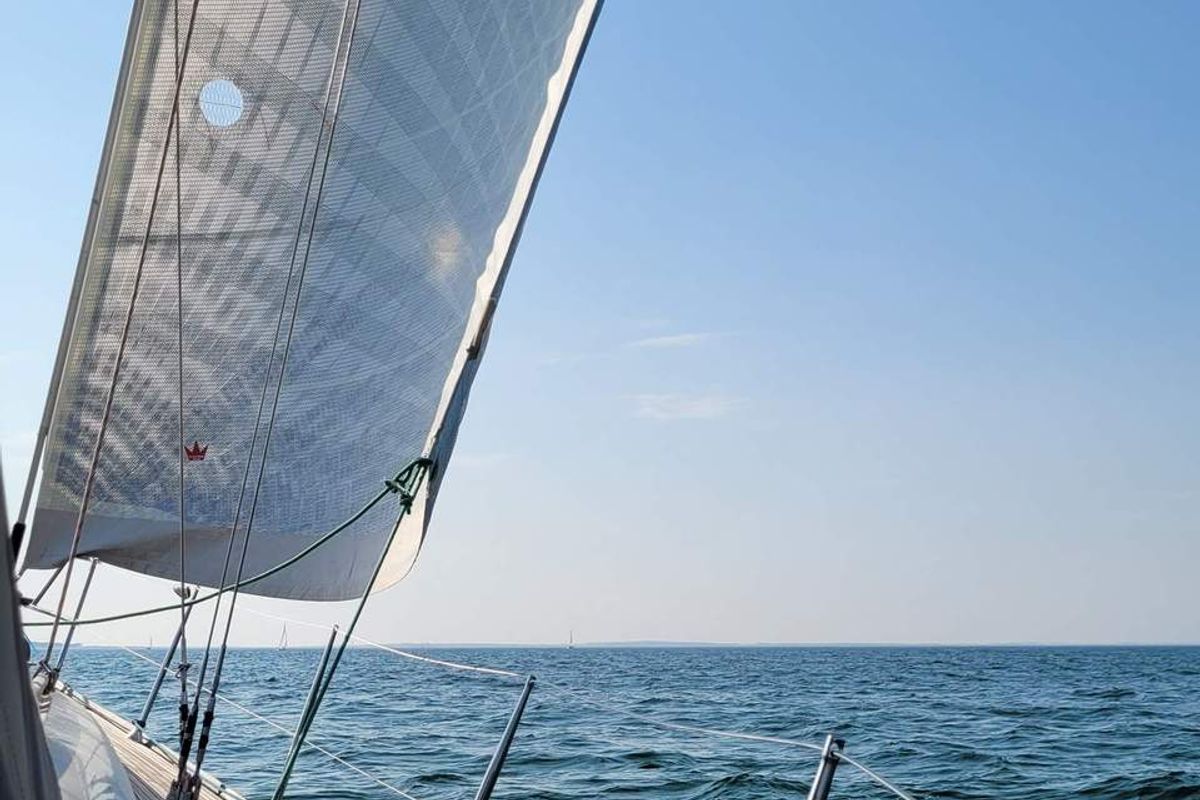 Exterior view of Nausicaa, a Dufour 365 GL sailboat at Barth, Germany