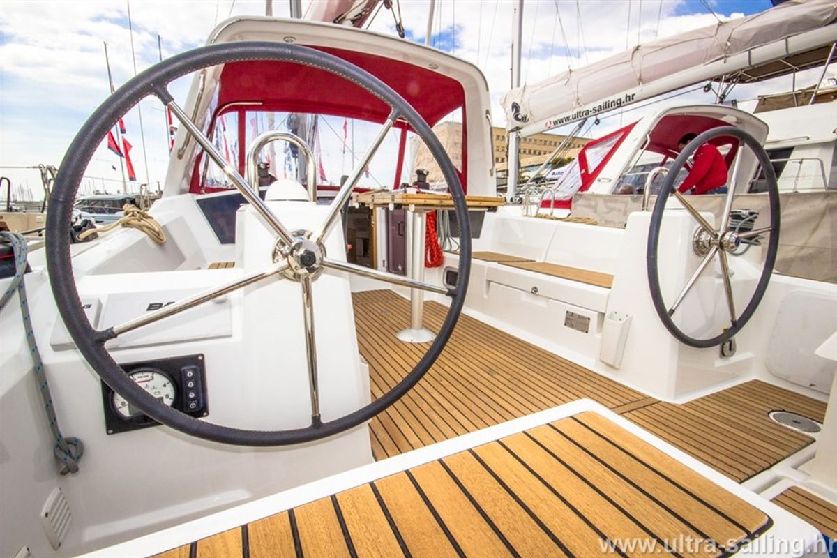 Cockpit of GASTON, a Beneteau Oceanis 35 sailboat at Split, Croatia