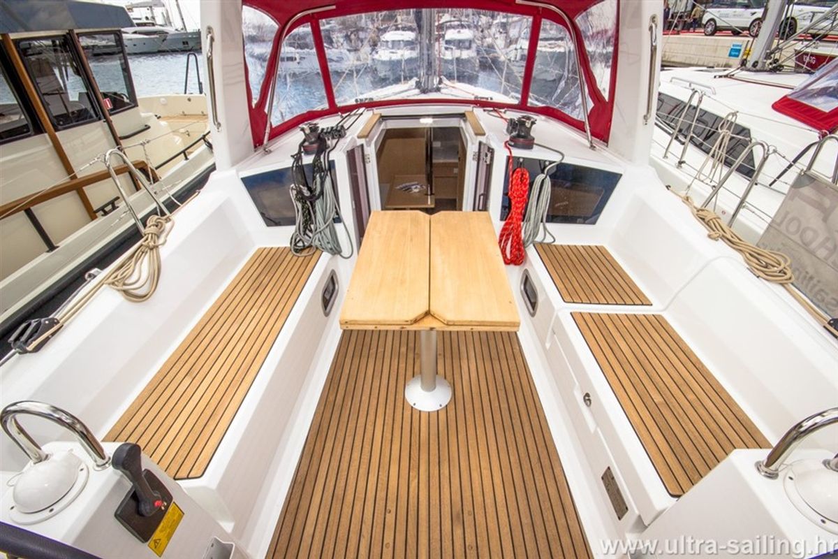 Deck of GASTON, a Beneteau Oceanis 35 sailboat at Split, Croatia
