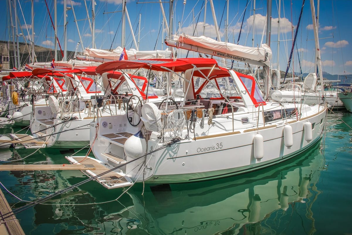 Exterior view of GASTON, a Beneteau Oceanis 35 sailboat at Split, Croatia