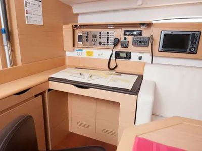 Salon of GALATA, a Beneteau First 45 sailboat at Grad Kaštela, Croatia