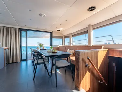 Salon of HANI I , a Gulet Catamaran catamaran at Lavreotiki Municipal Unit, Greece