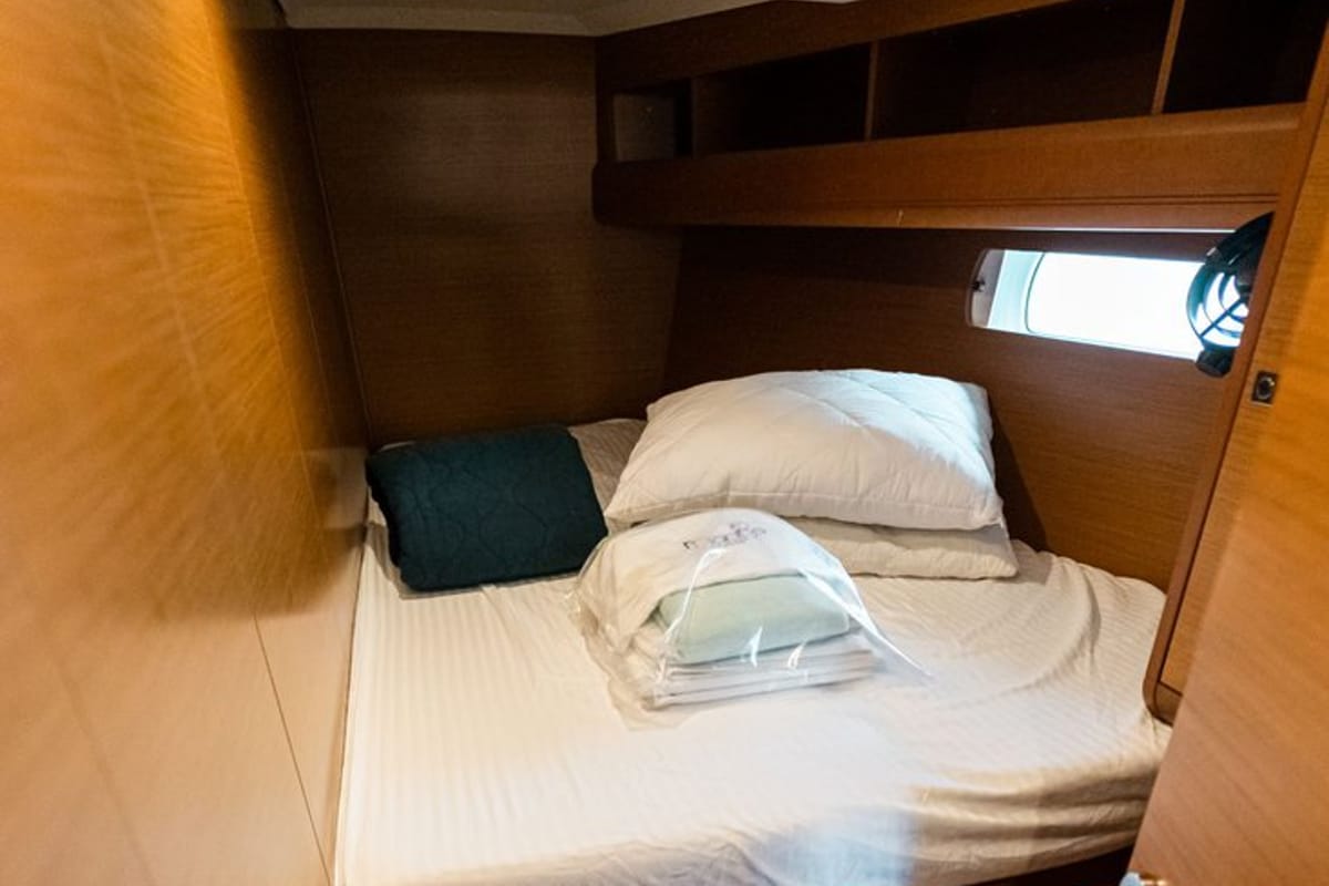 Cabin on Filippos I, a Jeanneau Sun Odyssey 479 sailboat at Municipal Unit of Lefkada, Greece