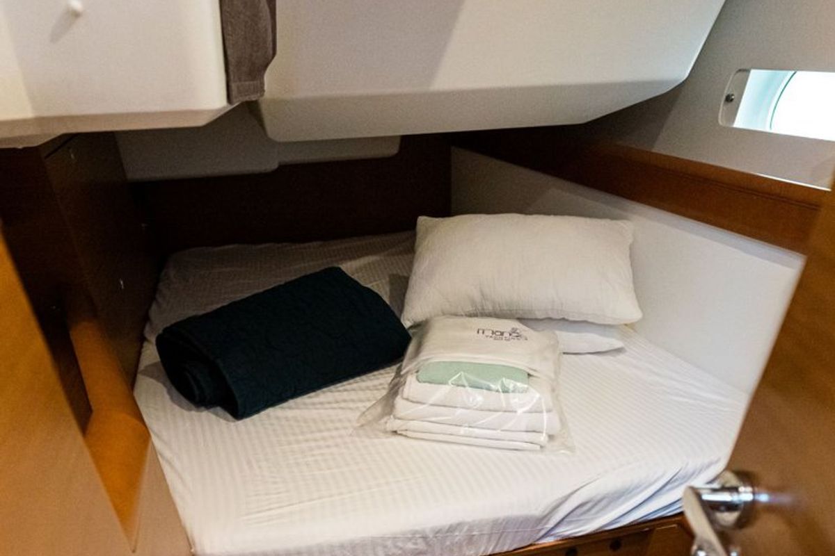 Cabin on Filippos I, a Jeanneau Sun Odyssey 479 sailboat at Municipal Unit of Lefkada, Greece