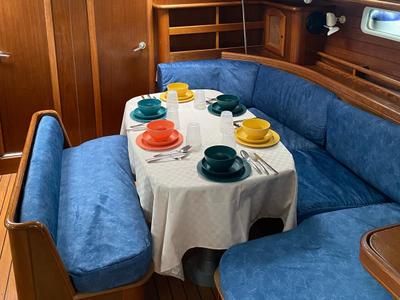 Salon of Palmarola, a Beneteau Oceanis 461 sailboat at Marsala, Italy