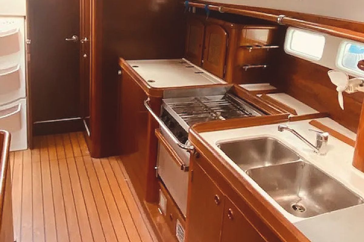 Galley of Palmarola, a Beneteau Oceanis 461 sailboat at Marsala, Italy