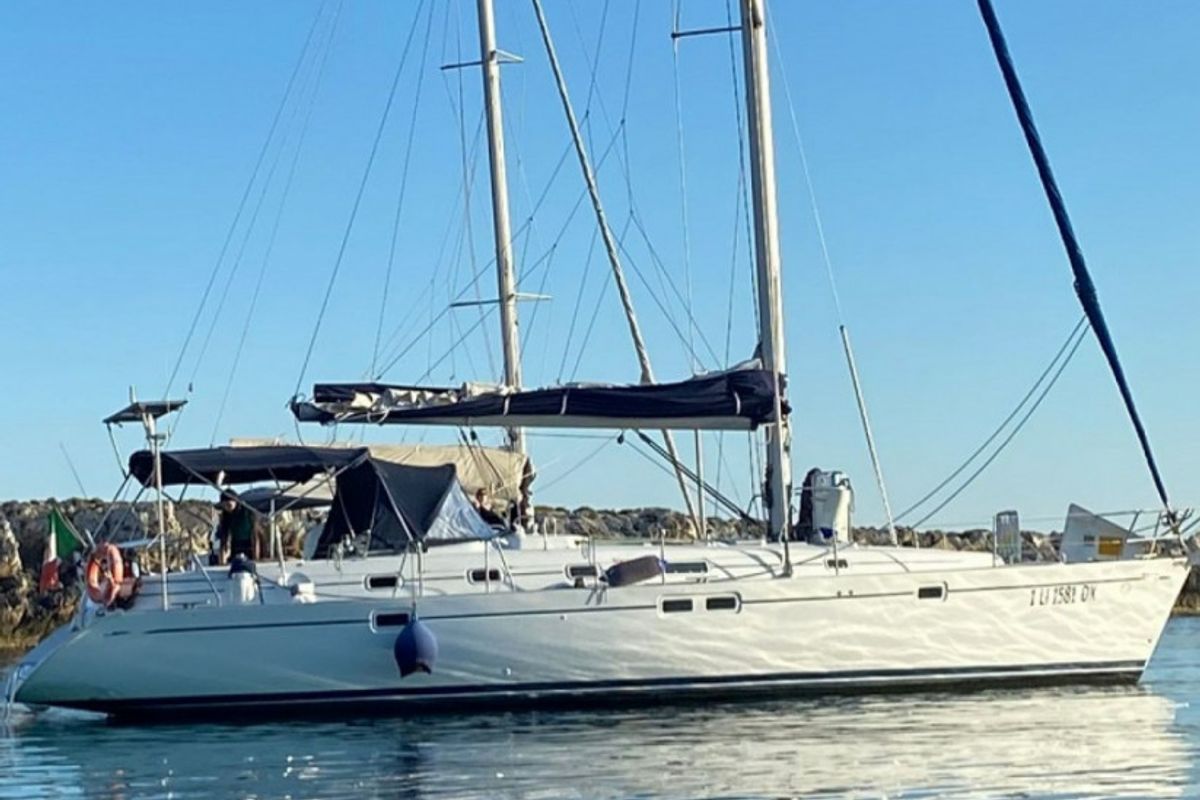 Exterior view of Palmarola, a Beneteau Oceanis 461 sailboat at Marsala, Italy