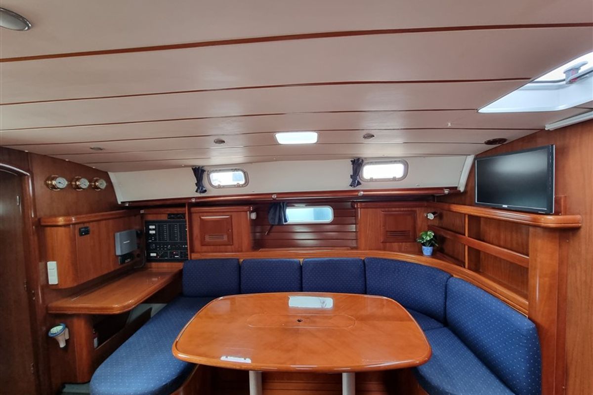 Salon of White Lady, a Beneteau 50 sailboat at Grad Pula, Croatia
