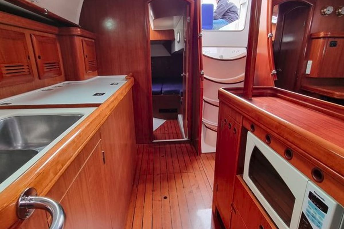 Galley of White Lady, a Beneteau 50 sailboat at Grad Pula, Croatia