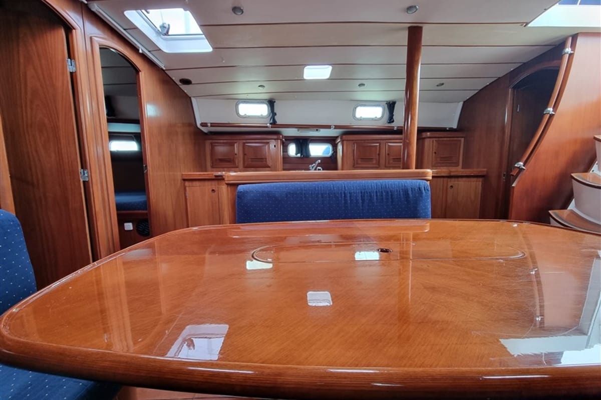 Salon of White Lady, a Beneteau 50 sailboat at Grad Pula, Croatia