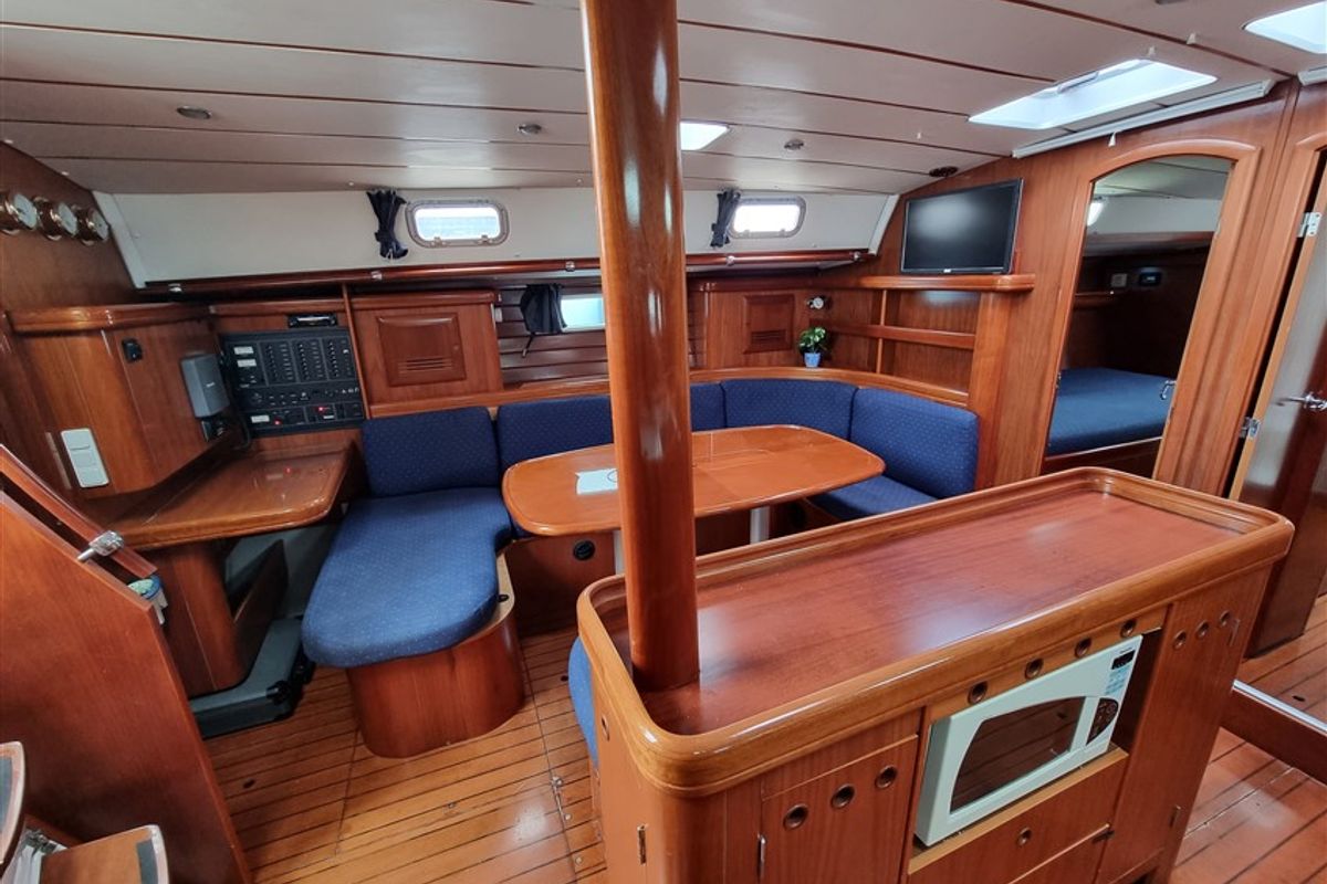 Salon of White Lady, a Beneteau 50 sailboat at Grad Pula, Croatia