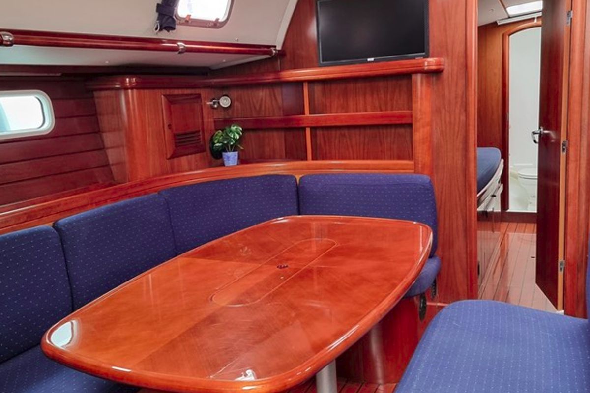 Salon of White Lady, a Beneteau 50 sailboat at Grad Pula, Croatia
