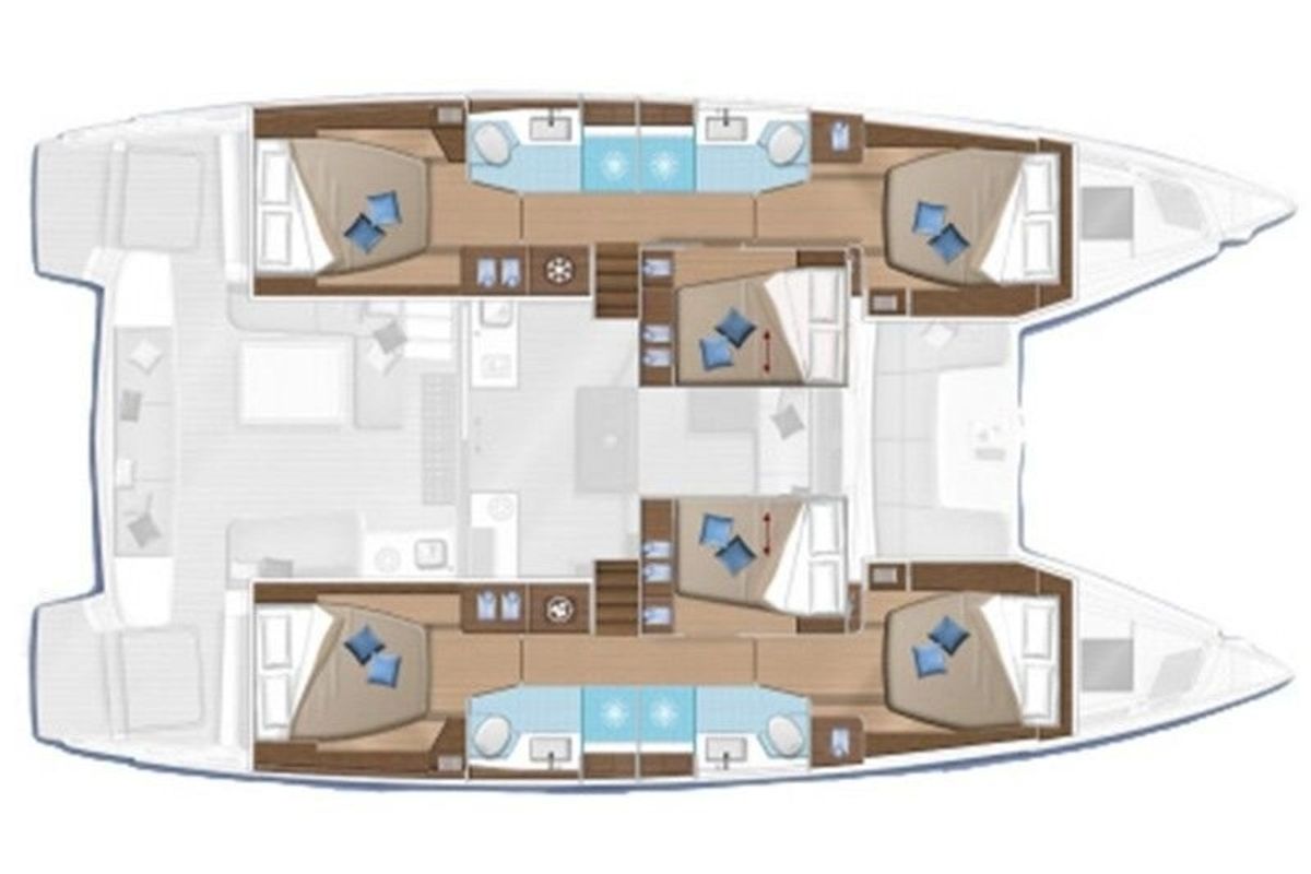 Floor plan of Margeo XVI, a Lagoon 50 catamaran at Athens, Greece