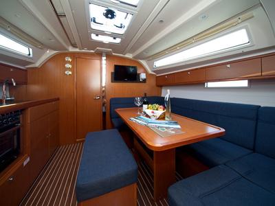 Salon of MH 63, a Bavaria Cruiser 41 sailboat at Murter, Croatia