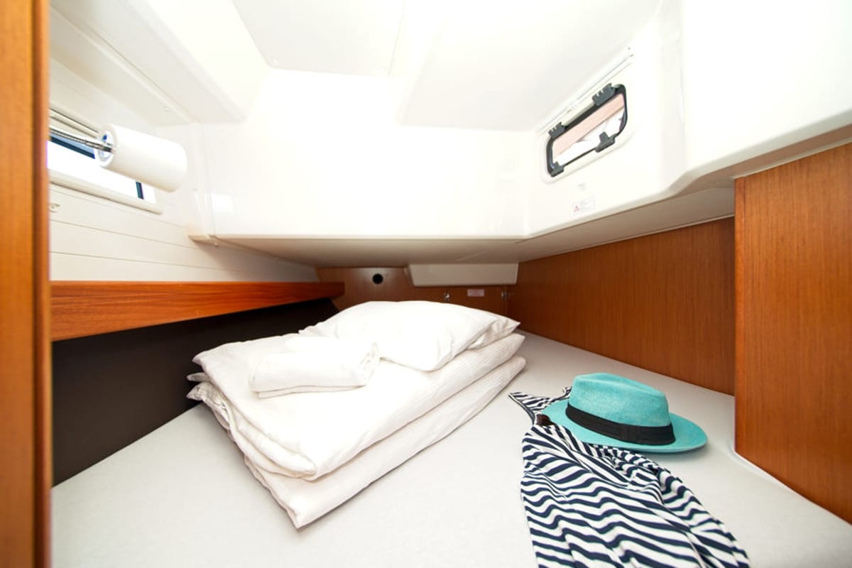 Cabin on MH 63, a Bavaria Cruiser 41 sailboat at Murter, Croatia