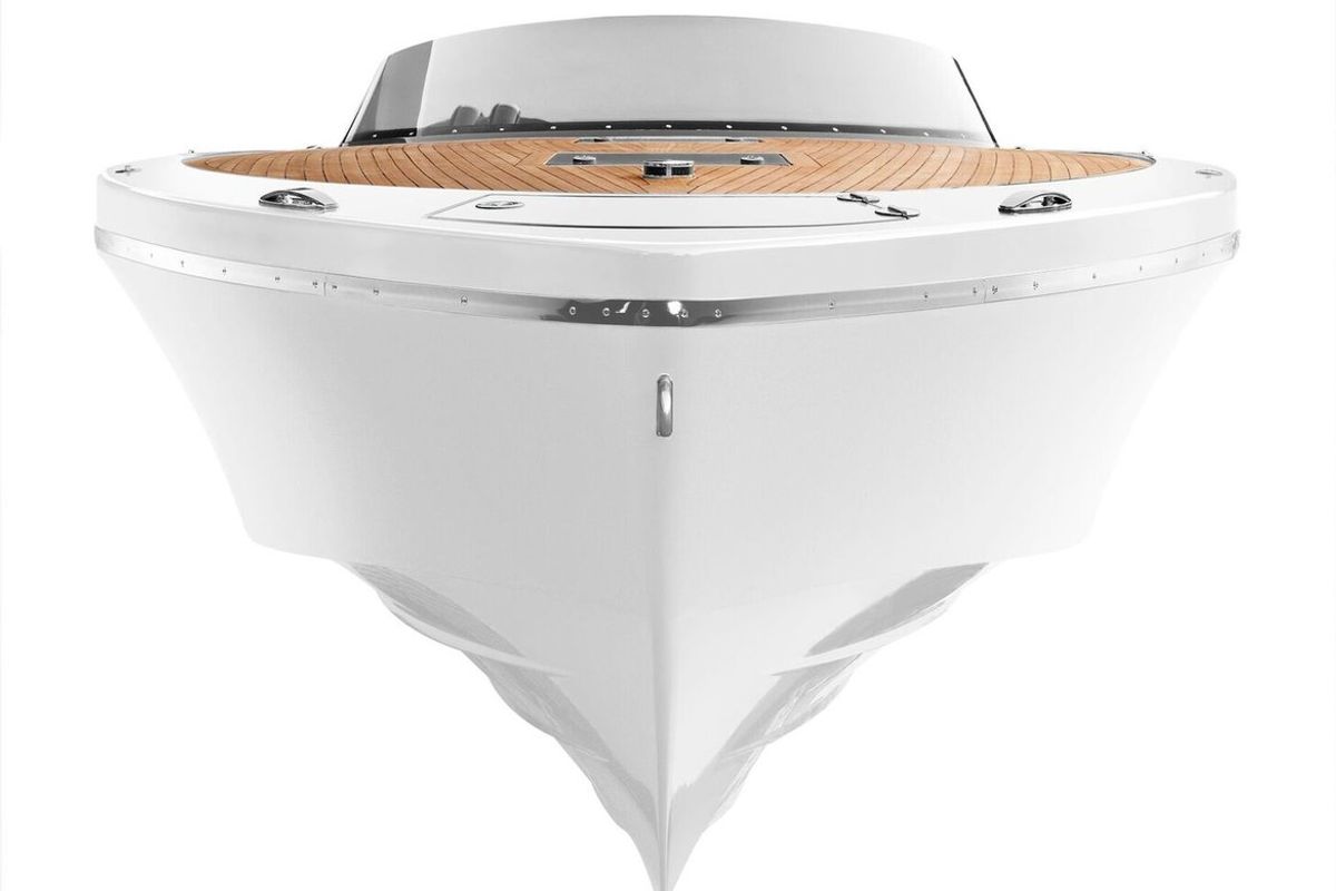 Adriatic Falcon, a Frauscher 1017 GT motorboat at Grad Kaštela, Croatia