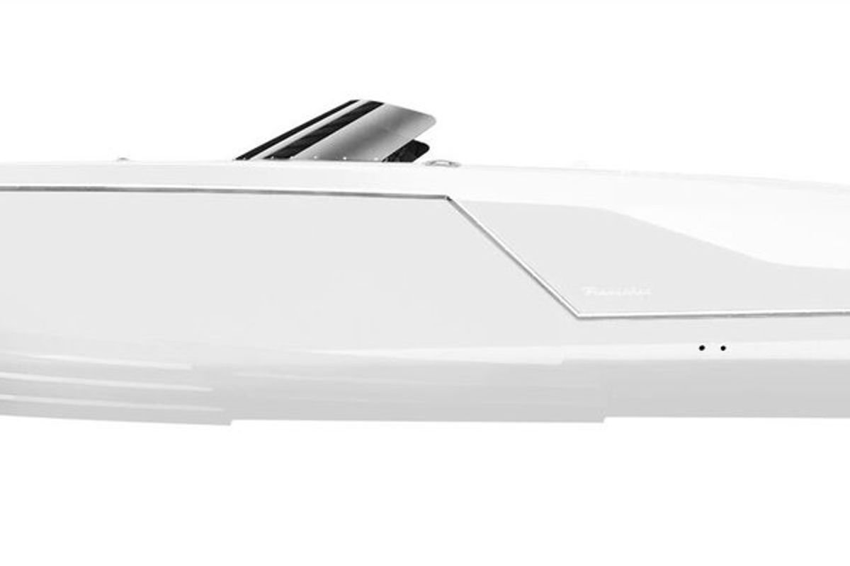 Adriatic Falcon, a Frauscher 1017 GT motorboat at Grad Kaštela, Croatia