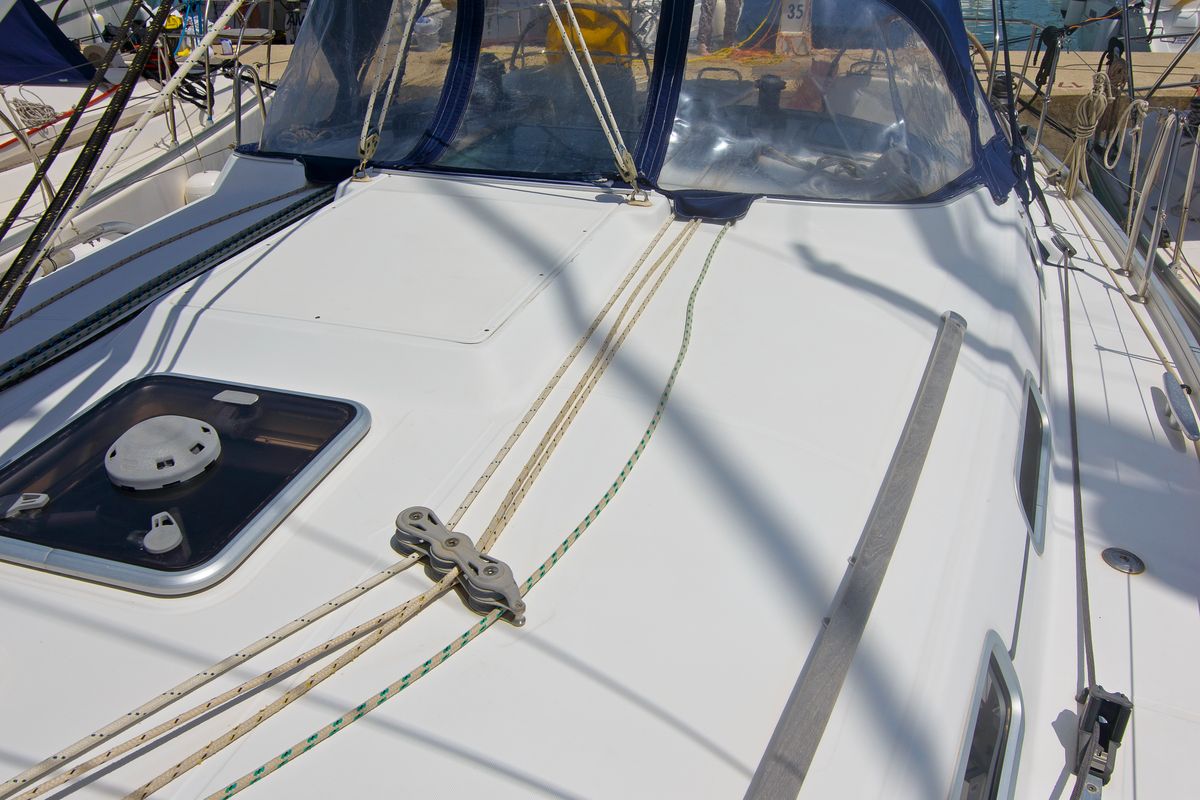 Deck of Helena, a Beneteau Cyclades 39.3 sailboat at Betina, Croatia