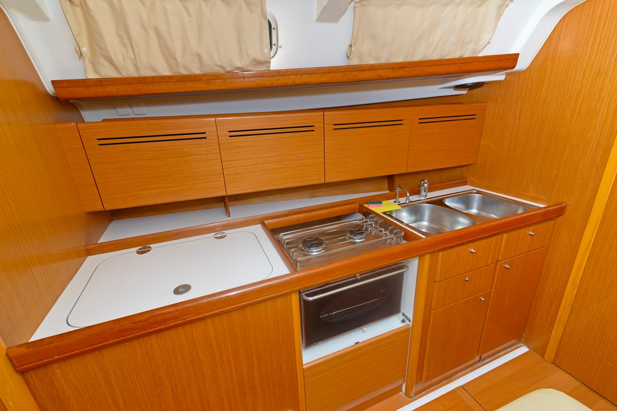 Galley of Helena, a Beneteau Cyclades 39.3 sailboat at Betina, Croatia