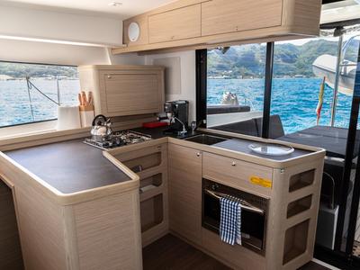 Galley of Vanessa, a Lagoon 42 catamaran at Seychelles, Eden Island Marina, Seychelles