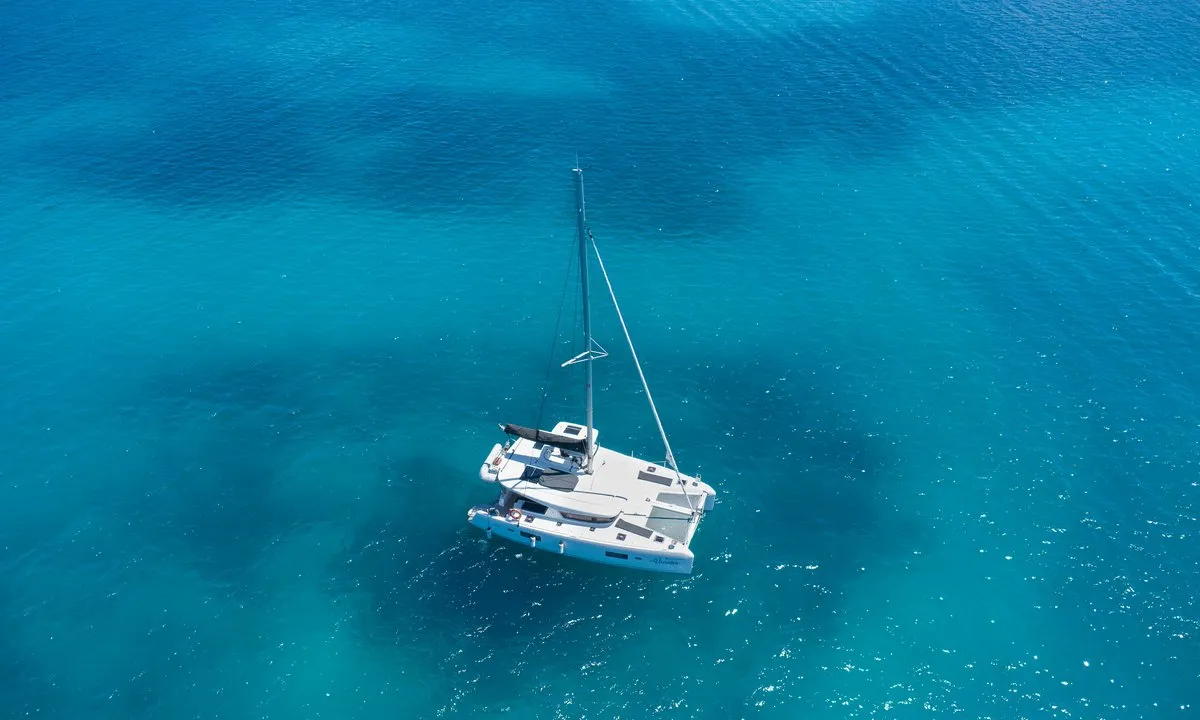 Exterior view of Vanessa, a Lagoon 42 catamaran at Seychelles, Eden Island Marina, Seychelles