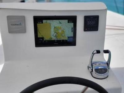 Cockpit of Valerie, a Sea Tribe Yachts Sea-Tribe DH550 catamaran at Seychelles, Mahe, Seychelles