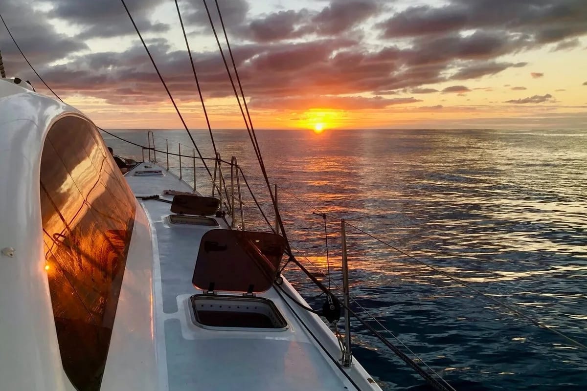 Exterior view of Valerie, a Sea Tribe Yachts Sea-Tribe DH550 catamaran at Seychelles, Mahe, Seychelles