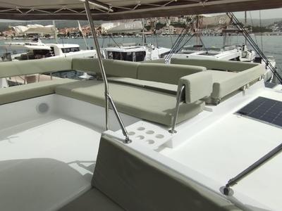 Deck of Imagination, a Bali 4.4 catamaran at Grad Trogir, Croatia