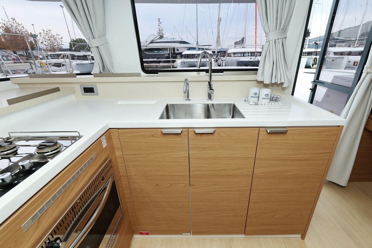 Galley of Imagination, a Bali 4.4 catamaran at Grad Trogir, Croatia
