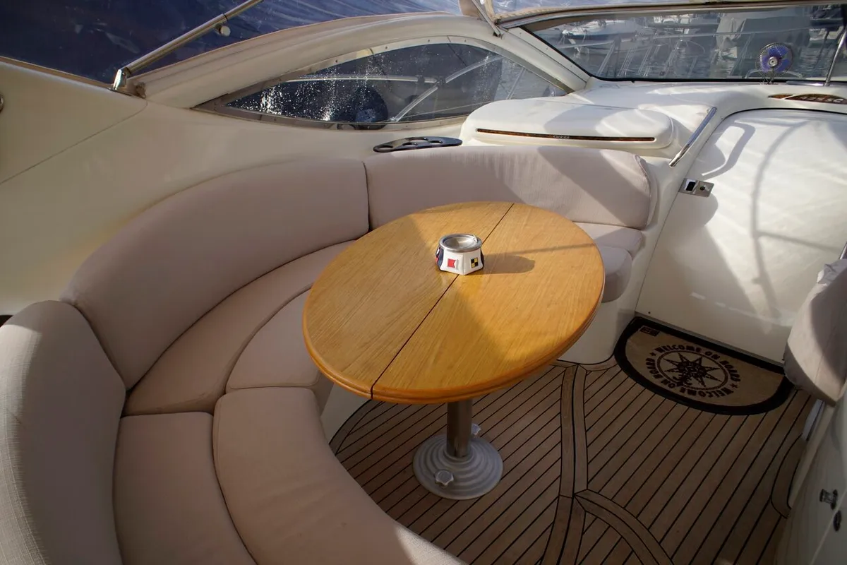 Deck of Lady Veronika, a Gobbi 425 SC yacht at Punat, Croatia