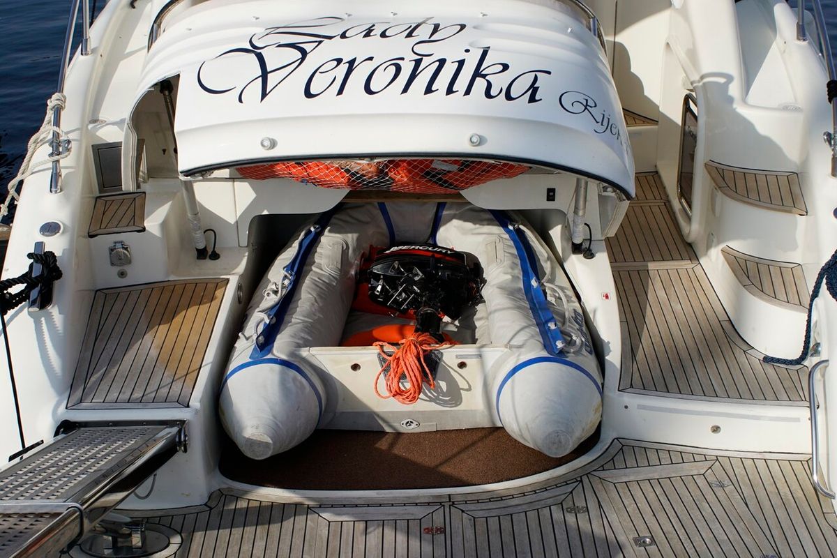 Deck of Lady Veronika, a Gobbi 425 SC yacht at Punat, Croatia