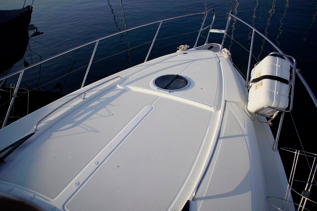 Deck of Lady Veronika, a Gobbi 425 SC yacht at Punat, Croatia