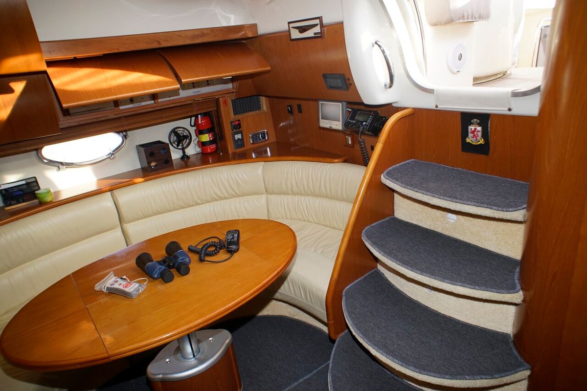 Salon of Lady Veronika, a Gobbi 425 SC yacht at Punat, Croatia