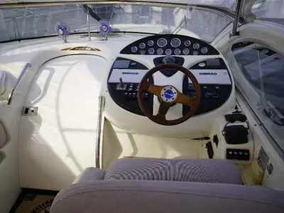 Cockpit of Lady Veronika, a Gobbi 425 SC yacht at Punat, Croatia