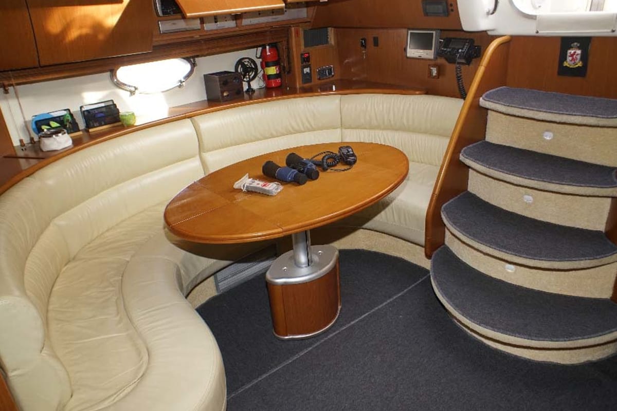 Salon of Lady Veronika, a Gobbi 425 SC yacht at Punat, Croatia