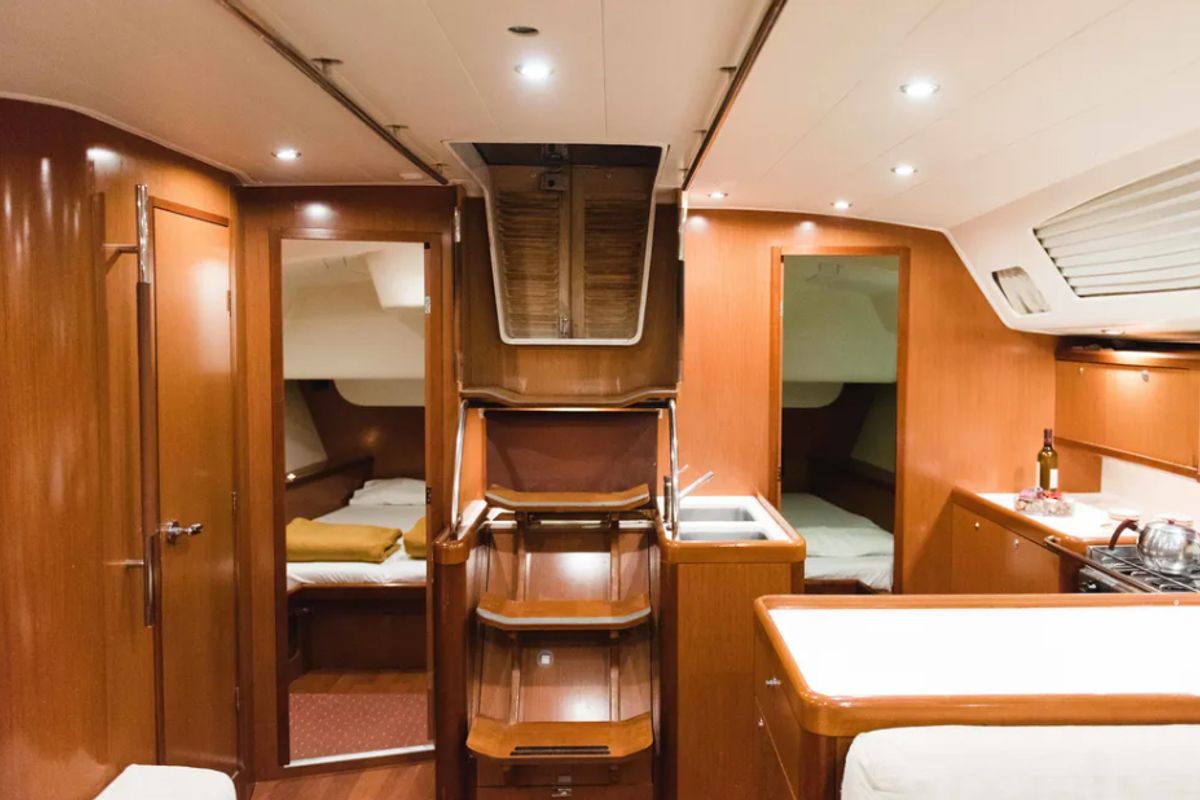 Galley of Alex, a Beneteau Oceanis 54 sailboat at Municipal Unit of Lefkada, Greece